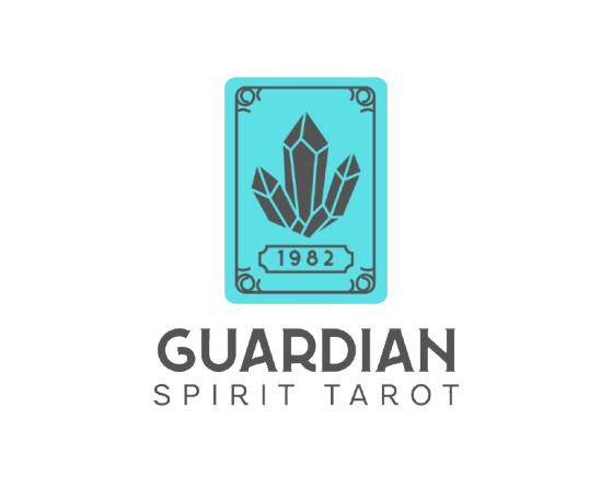 A stylized logo for Guardian Spirit Tarot with crystals and the year 1982.